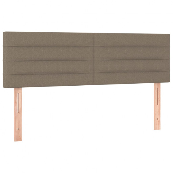 Cabeceira cama luzes LED tecido 144x5x78/88cm cinza-acastanhado M 4