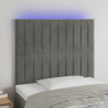Cabecero con luces LED terciopelo gris claro 80x5x118/128 cm 1