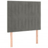 Cabeceira cama c/ luzes LED veludo 80x5x118/128cm cinza-claro 4