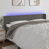 Cabecero con LED de terciopelo gris oscuro 203x16x78/88 cm 1