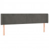 Cabeceira cama c/ luzes LED veludo 203x16x78/88cm cinza-escuro 3