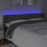 Cabeceira cama c/ luzes LED veludo 203x16x78/88cm cinza-escuro 4