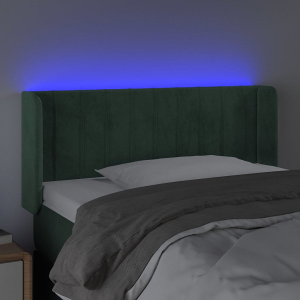 Cabecero con LED de terciopelo verde oscuro 93x16x78/88 cm M 4