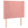 Cabecero con LED de terciopelo rosa 103x16x118/128 cm 3