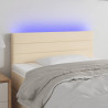 Cabecero con LED de tela color crema 90x5x78/88 cm 1