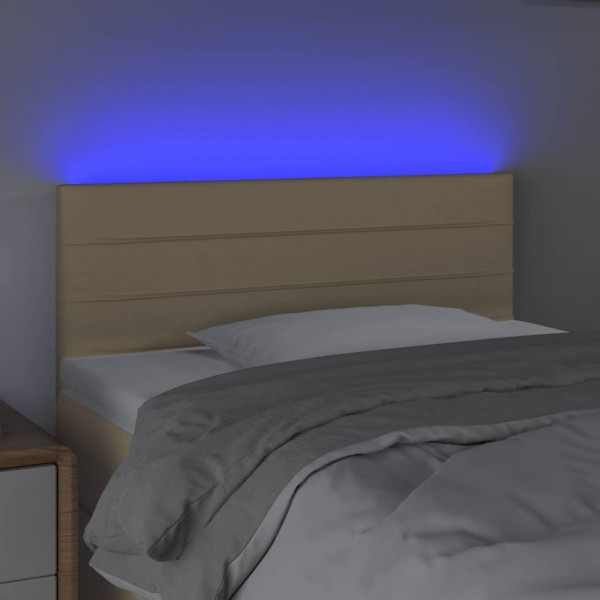 Cabecero con LED de tela color crema 90x5x78/88 cm M 3