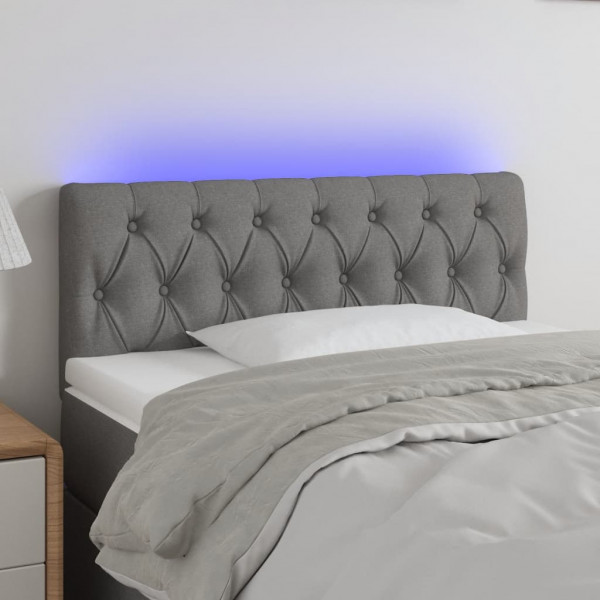 Cabecero con LED de tela gris oscuro 100x7x78/88 cm D