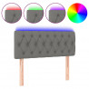 Cabecero con LED de tela gris oscuro 100x7x78/88 cm 2