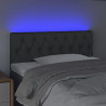 Cabecero con LED de tela gris oscuro 100x7x78/88 cm 3