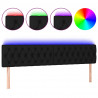 Cabecero con LED de tela negro 200x7x78/88 cm 2