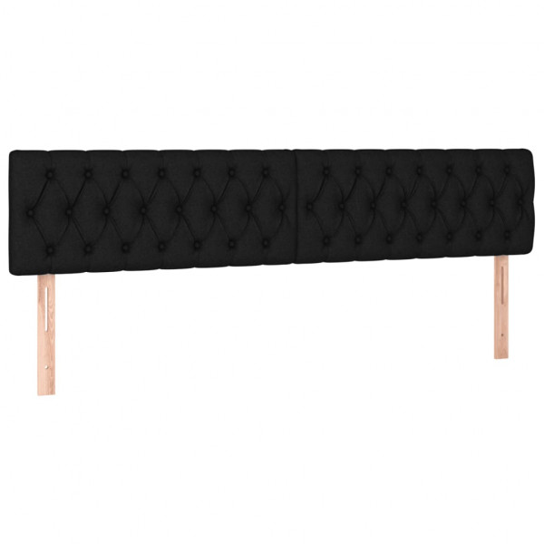 Cabecero con LED de tela negro 200x7x78/88 cm M 4