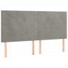 Cabecero con luces LED terciopelo gris claro 160x5x118/128 cm 4