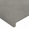 Cabecero con luces LED terciopelo gris claro 160x5x118/128 cm 5