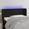 Cabecero con LED de terciopelo negro 93x16x78/88 cm 1