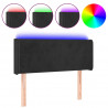 Cabeceira de cama c/ luzes LED veludo 93x16x78/88 cm preto 2
