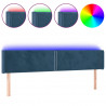 Cabecero con LED de terciopelo azul oscuro 183x16x78/88 cm 2