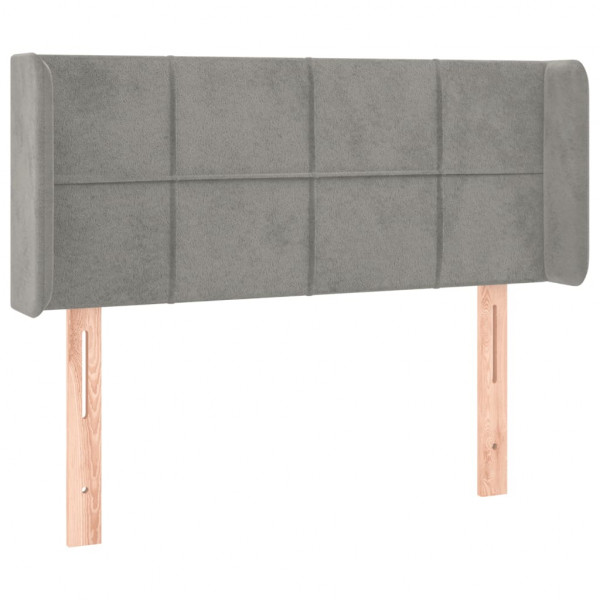 Cabecero con LED de terciopelo gris claro 83x16x78/88 cm M 3
