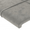 Cabeceira de cama c/ luzes LED veludo 83x16x78/88cm cinza-claro 5