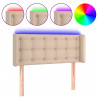 Cabeceira cama c/ LED couro artificial 83x16x78/88cm cappuccino 2