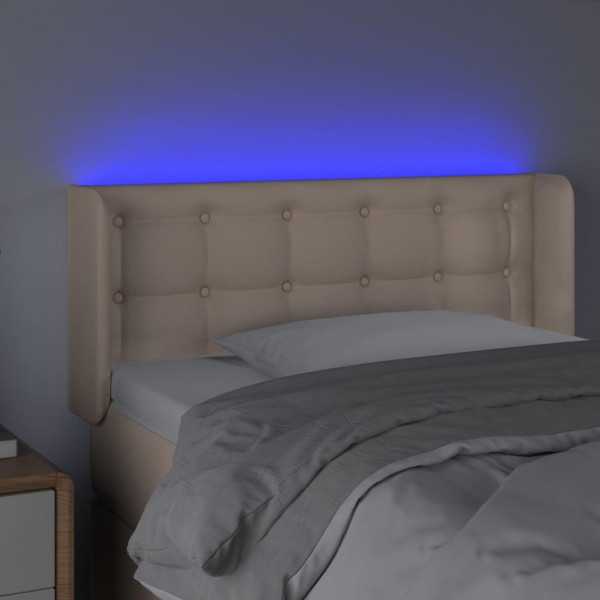 Cabecero con LED cuero sintético color capuchino 83x16x78/88 cm M 4