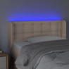 Cabeceira cama c/ LED couro artificial 83x16x78/88cm cappuccino 4