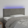 Cabeceira de cama c/ luzes LED veludo 80x5x78/88 cm cinza-claro 1