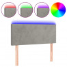 Cabecero con LED de terciopelo gris claro 80x5x78/88 cm 2