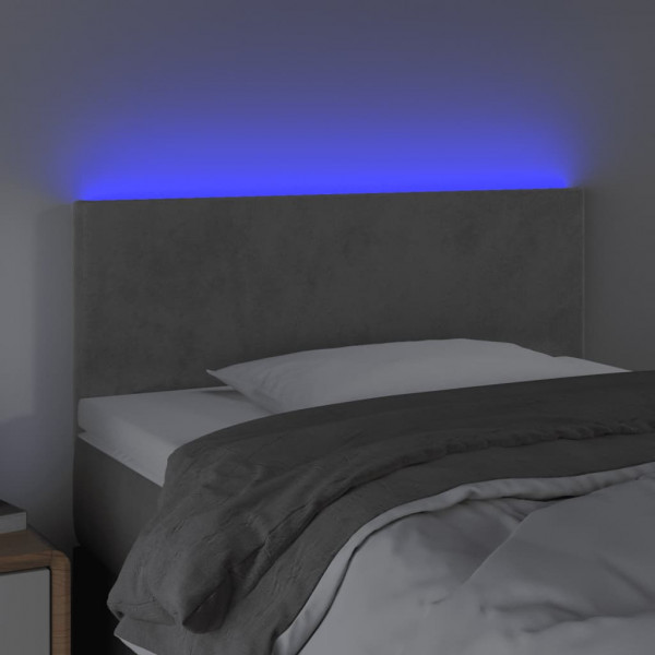 Cabecero con LED de terciopelo gris claro 80x5x78/88 cm M 3