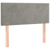 Cabecero con LED de terciopelo gris claro 80x5x78/88 cm 4