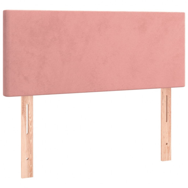 Cabeceira de cama c/ luzes LED veludo 80x5x78/88 cm rosa M 4