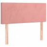 Cabeceira de cama c/ luzes LED veludo 80x5x78/88 cm rosa 4