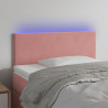 Cabecero con LED de terciopelo rosa 90x5x78/88 cm 1