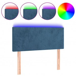 Cabecero con LED de terciopelo azul 100x5x78/88 cm H