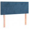Cabeceira de cama c/ luzes LED veludo 100x5x78/88cm azul-escuro 4