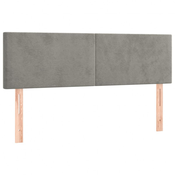 Cabecero con LED de terciopelo gris claro 144x5x78/88 cm M 4