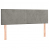 Cabeceira de cama c/luzes LED veludo 144x5x78/88 cm cinza-claro 4