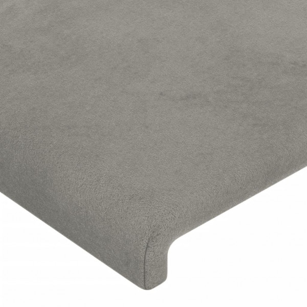 Cabecero con LED de terciopelo gris claro 144x5x78/88 cm M 5