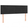 Cabeceira de cama c/ luzes LED veludo 144x5x78/88 cm preto 4