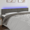 Cabecero con LED de terciopelo gris oscuro 200x5x78/88 cm 1