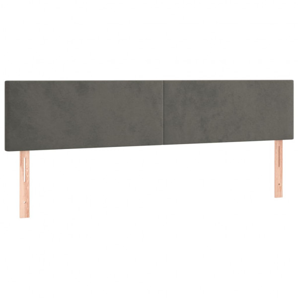 Cabecero con LED de terciopelo gris oscuro 200x5x78/88 cm M 4