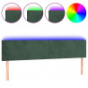 Cabecero con LED de terciopelo verde oscuro 200x5x78/88 cm 2