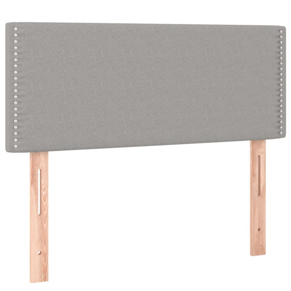 Cabeceira de cama c/ luzes LED tecido 90x5x78/88 cm cinza-claro M 4
