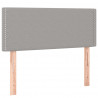 Cabeceira de cama c/ luzes LED tecido 90x5x78/88 cm cinza-claro 4