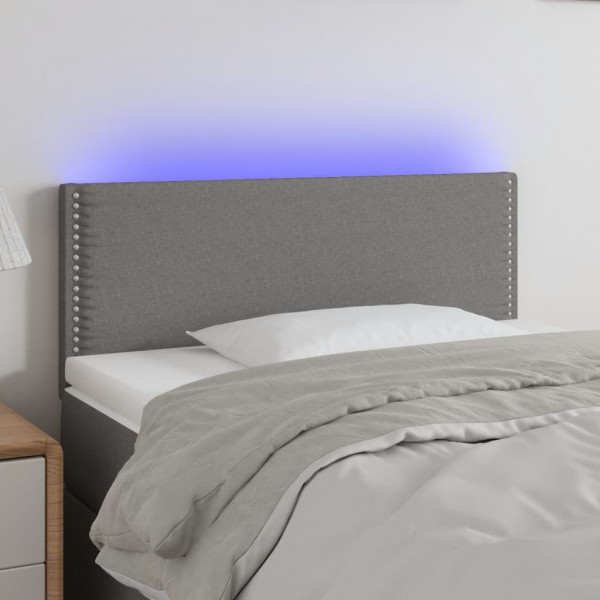 Cabecero con LED de tela gris oscuro 100x5x78/88 cm D