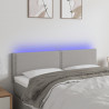 Cabecero con LED de tela gris claro 144x5x78/88 cm 1