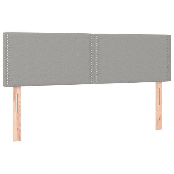 Cabecero con LED de tela gris claro 144x5x78/88 cm M 4