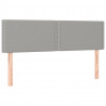 Cabeceira de cama c/ luzes LED tecido 144x5x78/88cm cinza-claro 4