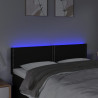 Cabecero con LED de tela negro 144x5x78/88 cm 3