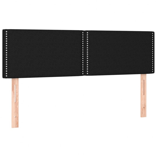 Cabeceira de cama c/ luzes LED tecido 144x5x78/88 cm preto M 4