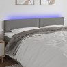 Cabecero con LED de tela gris oscuro 180x5x78/88 cm 1